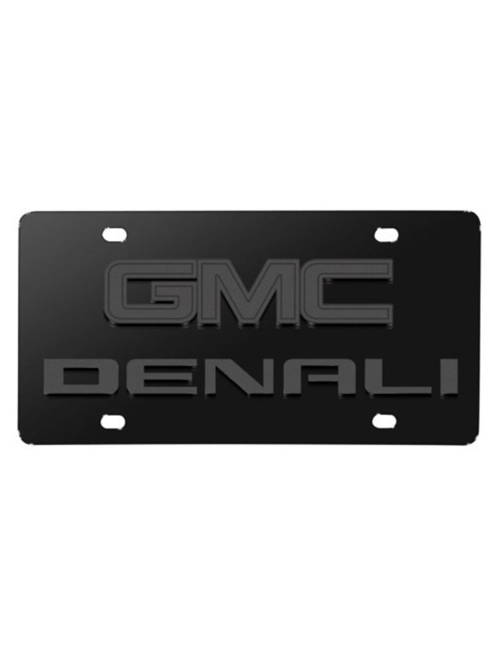 iPick Image for GMC Denali 3D Dark Gray Dual Logo Black Stainless Steel License